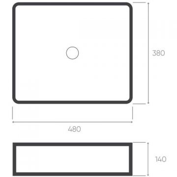 Раковина накладная Bronze de Luxe (Бронз Де Люкс) Scandi матовый серый 480х370х130 мм (1010-GM)