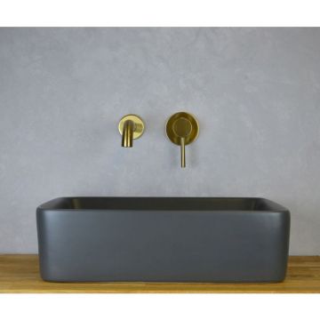 Раковина накладная Bronze de Luxe (Бронз Де Люкс) Scandi матовый серый 480х370х130 мм (1010-GM)