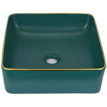 Раковина накладная Bronze de Luxe Golden Meadow, 400х400х115 мм, зеленый (1063)