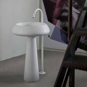 Раковина напольная Agape (Агапе) Bjhon 2 54.5 см, без отверстий, выпуск в пол, цвет: белый ACER1082FZ