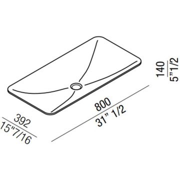 Раковина Agape (Агапе) Ottocento 002 80x39.2x14 см, без отверстий, цвет: белый ACER0899LZ *0