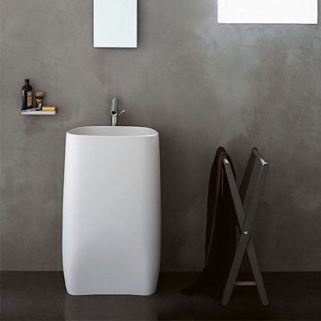 Раковина напольная Agape (Агапе) Pear C 55.5x40.9x90 см, без отверстий, выпуск в стену, цвет: белый ACER0896MZ *0