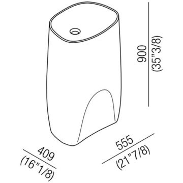 Раковина напольная Agape (Агапе) Pear C 55.5x40.9x90 см, без отверстий, выпуск в стену, цвет: белый ACER0896MZ *0