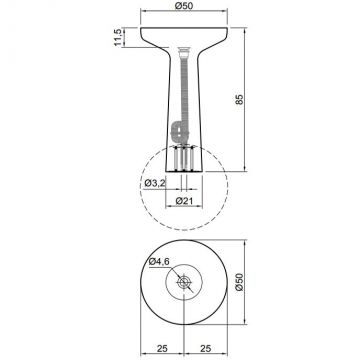 Раковина Antonio Lupi (Антонио Лупи) Ago 50х50 см, без отверстий, напольная, цвет: белый AGO85 Bianco/cr