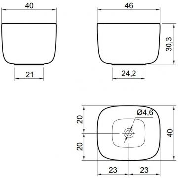Раковина Antonio Lupi (Антонио Лупи) Poggio 46х40х30 см, без отверстий, накладная, цвет: белый POGGIO