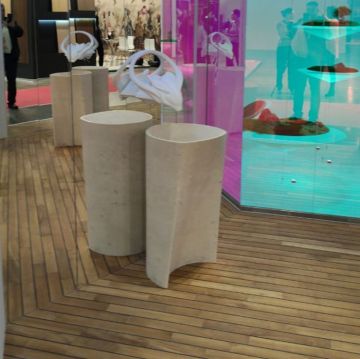 Раковина Antonio Lupi (Антонио Лупи) Rilievo 44х44х85 см, без отверстий, напольная, цвет: Pietra Luna