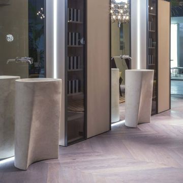 Раковина Antonio Lupi (Антонио Лупи) Rilievo 44х44х85 см, без отверстий, напольная, цвет: Pietra Luna