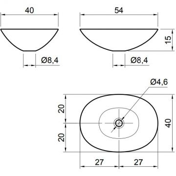 Раковина Antonio Lupi (Антонио Лупи) Servo 54х40 см, без отверстий, накладная, цвет: белый SERVOMOOD54 Bianco/cr