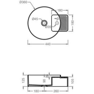 Раковина Artceram (Арткерам) Cartesio 44х36 см, накладная, 1 отверстие, цвет: зеленый глянцевый CAL004 35 00
