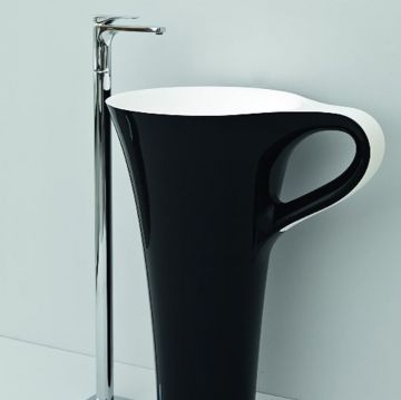 Раковина напольная Artceram (Арткерам) CUP 70х50х85 см, без отверстий, цвет: черно-белый OSL004 01 50