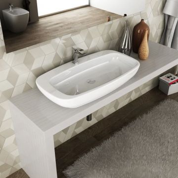 Раковина Artceram (Арткерам) Dial 90x48 см, накладная, 1 отверстие, цвет: белый DAL004 01 00