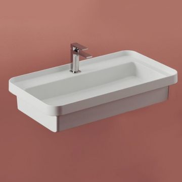 Раковина Artceram Fuori Scala 80х45 см, с 1 отверстие, встраиваемая, без перелива, цвет: белый TFL035 01 00 *1