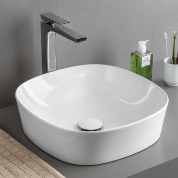 Раковина Artceram (Арткерам) Ghost 42 см, без отверстий, накладная, без слив-перелива, цвет: белый GHL001 01 00