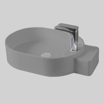 Раковина Artceram (Арткерам) Cartesio 58х36 см, накладная, 1 отверстие, цвет: серый глянцевый CAL001 34 00 Акция