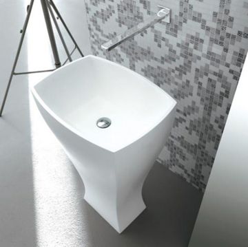 Раковина Artceram (Арткерам) Jazz Livingtec напольная с сифоном, 60х48х85см, цвет: белый глянцевый JZL006 01 00/ JZ13bi*1