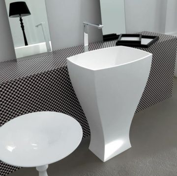 Раковина Artceram (Арткерам) Jazz Livingtec напольная с сифоном, 60х48х85см, цвет: белый глянцевый JZL006 01 00/ JZ13bi*1