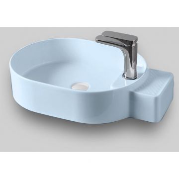 Раковина Artceram (Арткерам) Cartesio 58х36 см, с 1 отверстие, накладная, цвет: голубой CAL001 32 99 Акция