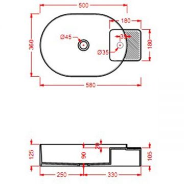Раковина Artceram (Арткерам) Cartesio 58х36 см, с 1 отверстие, накладная, цвет: голубой CAL001 32 99 Акция