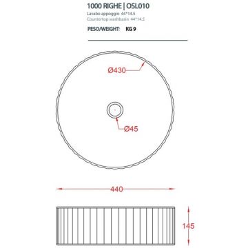 Раковина Artceram (Арткерам) Millerighe 44.5х14.5 см, без отверстий, накладная, без перелива, цвет: черный матовый OSL010 17 00