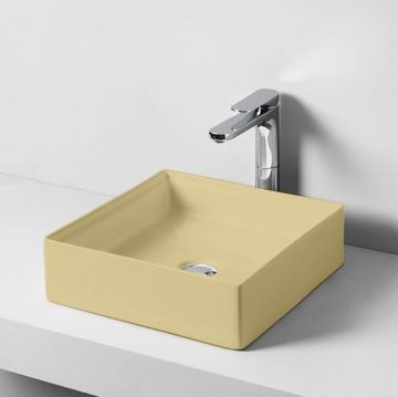 Раковина Artceram (Арткерам) Scalino 38x38 см, без отверстий, накладная, цвет: giallo zinco SCL001 12 00