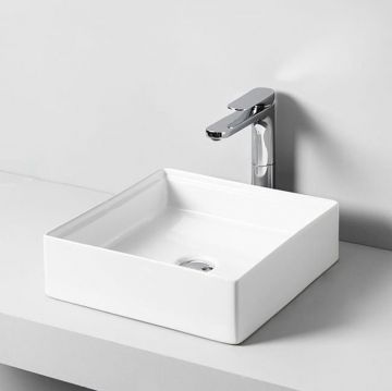 Раковина Artceram Scalino 38x38 см, без отверстий, накладная, цвет: матовый белый SCL001 05 00