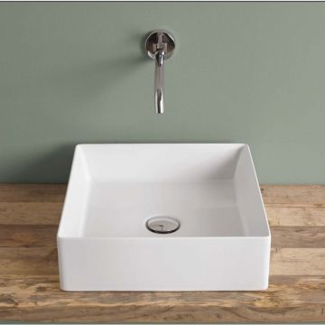 Раковина Artceram (Арткерам) Scalino 38х38 см, без отверстий, накладная, без слив-перелива, цвет: белый SCL001 01 00