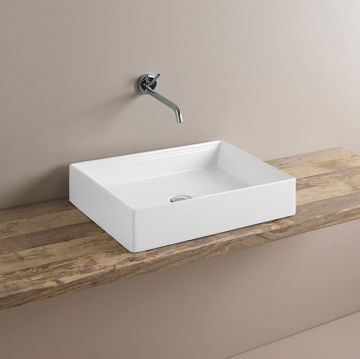 Раковина Artceram Scalino 38х55 см, без отверстий, накладная, без слив-перелива, цвет: белый матовый SCL002 05 00