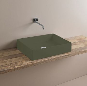 Раковина Artceram (Арткерам) Scalino 55х38 см, накладная, без отверстий, без слив перелива, цвет: cement mate SCL002 24 00