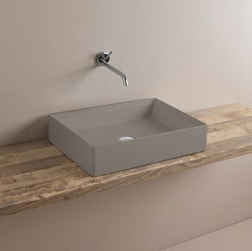 Раковина Artceram (Арткерам) Scalino 55х38 см, накладная, без отверстий, без слив перелива, цвет: marrone tortora SCL002 40 00