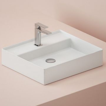 Раковина Artceram (Арткерам) Scalino накладная 55х48см, с 1 отверстие, с переливом, цвет: белый глянец SCL007 01 00