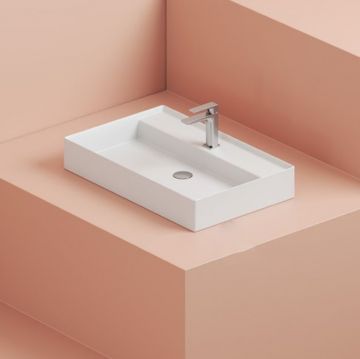 Раковина Artceram (Арткерам) Scalino накладная 75х48см, с 1 отверстие, без слив перелива, цвет: белый. SCL008 01 00