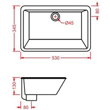 Раковина Artceram Washbasins GEA 53х34.5 см, без отверстий, цвет: белый GEL001 01 00