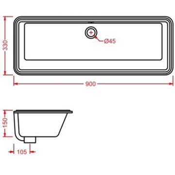 Раковина Artceram (Арткерам) Washbasins GEA 90х33 см, без отверстий, цвет: белый GEL002 01 00