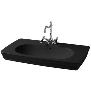 Раковина Artceram Civitas подвесная 90х49,5хh22см, 1 отв, перелив, цвет: черный глянцевый CIL002 03 00 nero *1