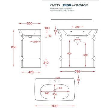 Раковина Artceram Civitas подвесная 90х49,5хh22см, 1 отв, перелив, цвет: черный глянцевый CIL002 03 00 nero *1