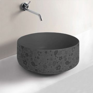 Раковина Artceram (Арткерам) Cognac 42 см, без отверстий, без перелива, на столешницу, цвет: Grigio oliva, декор: lol COL001 15 87 акция