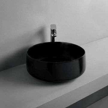 Раковина Artceram (Арткерам) Cognac 35 см, без отверстий, без слив-перелива, цвет: черный матовый COL004 17 00