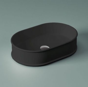 Раковина Artceram (Арткерам) Atelier 60x40х15 см, без отверстий, накладная, без перелива, цвет: черный ATL002 17 00