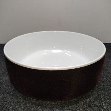 Раковина Artceram (Арткерам) Cognac 42 см, без отверстий, накладная, без слив-перелива, цвет: белый / testa di moro COL001 01 65 bianco/testa di moro