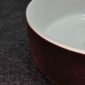 Раковина Artceram (Арткерам) Cognac 42 см, без отверстий, накладная, без слив-перелива, цвет: белый / testa di moro COL001 01 65 bianco/testa di moro