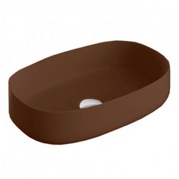 Раковина Artceram (Арткерам) Cognac 55x35 см, накладная, без отверстий, без перелива, цвет: marrone cocoa COL003 39 00