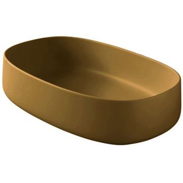 Раковина Artceram (Арткерам) Cognac 55x35 см, накладная, без отверстий, цвет: ombra cipro naturale COL003 18 00