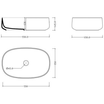 Раковина Artceram (Арткерам) Cognac 55x35 см, накладная, без отверстий, цвет: ombra cipro naturale COL003 18 00