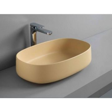 Раковина Artceram (Арткерам) Cognac 55х35 см, без отверстий, накладная, без слив-перелива, цвет: giallo zinco COL003 12 00