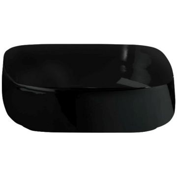 Раковина Artceram (Арткерам) Cognac 55х35 см, без отверстий, накладная, цвет: матовый черный COL008 17 00