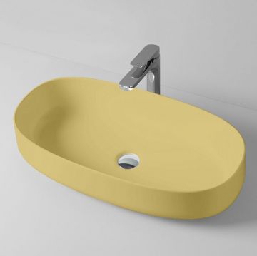 Раковина Artceram (Арткерам) Cognac 68х35хh15см, накладная, без отверстий, без перелива, цвет: giallo zinco COL005 12 00