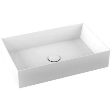 Раковина Azzurra (Аззурра) Elegance Squared накладная, 60x38xH12,5 см, без отверстий, без перелива, цвет: Bianco lucido ELLA060380Q0BI/(EQA6038*bi)*0