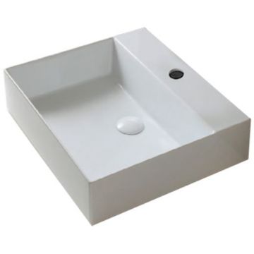 Раковина Azzurra (Аззурра) Elegance Squared подвесная/накладная, 60x45xH12,5 см, 1 отверстие, цвет: Bianco lucido ELLP060450QMBI/(EQA60M bi)*1