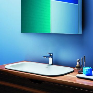 Раковина Azzurra (Аззурра) Glaze 69x38 см, без отверстий, цвет: белый GLLI06938000BI (GLZ 69x38/IN bi)