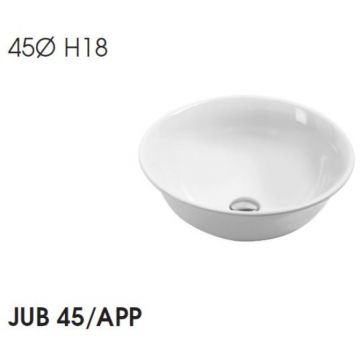 Раковина Azzurra (Аззурра) Jubilaeum накладная круглая 48xH18 см, без отверстий, цвет: Bianco lucido JULA04818000BI/(JUB45/APP bi)*0